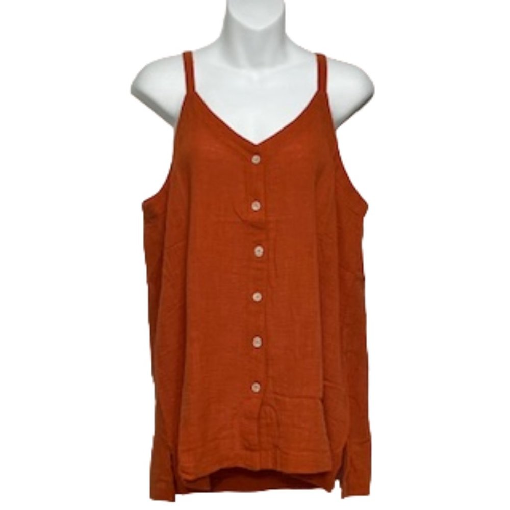 COTTON BLEU Burnt Orange Cotton Camisole Tank Top NWT